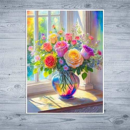 Rainbow Bouquet - Art Print - Metal Poster - Canvas Wrap - Premium Framed Art Print