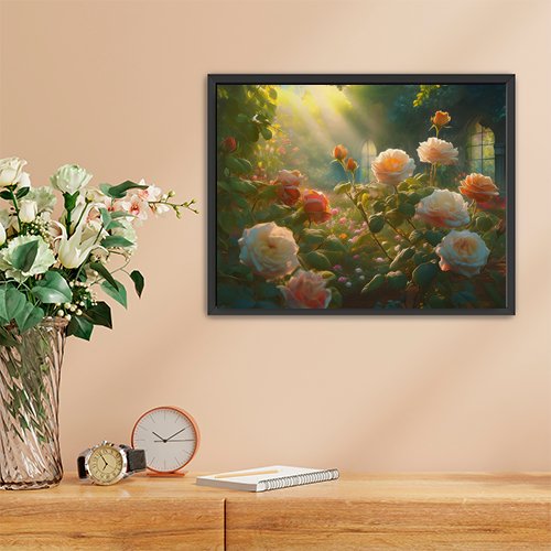 Roses in the Afternoon Sun - Art Print - Metal Poster - Canvas Wrap - Premium Framed Art Print