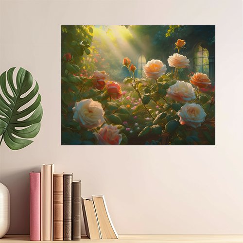 Roses in the Afternoon Sun - Art Print - Metal Poster - Canvas Wrap - Premium Framed Art Print