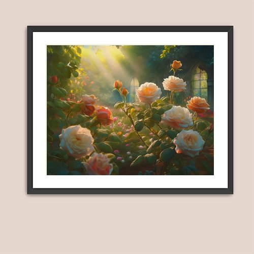 Roses in the Afternoon Sun - Art Print - Metal Poster - Canvas Wrap - Premium Framed Art Print