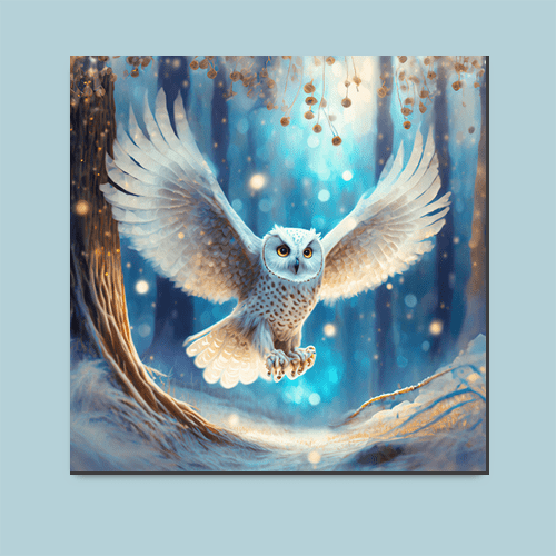 Snow Owl in Flight - Art Print - Metal Poster - Canvas Wrap - Premium Framed Art Print