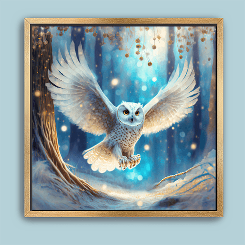 Snow Owl in Flight - Art Print - Metal Poster - Canvas Wrap - Premium Framed Art Print