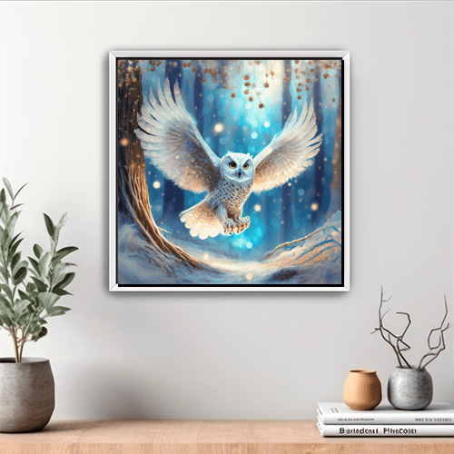 Snow Owl in Flight - Art Print - Metal Poster - Canvas Wrap - Premium Framed Art Print