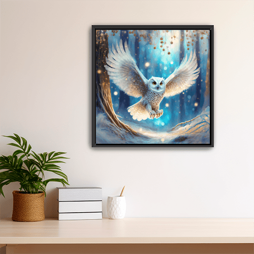 Snow Owl in Flight - Art Print - Metal Poster - Canvas Wrap - Premium Framed Art Print