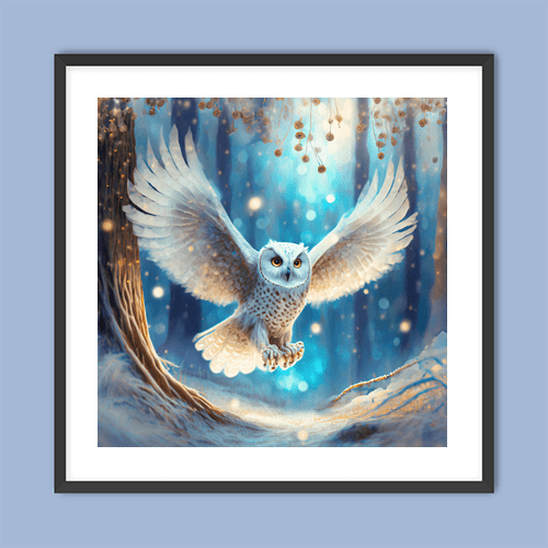 Snow Owl in Flight - Art Print - Metal Poster - Canvas Wrap - Premium Framed Art Print