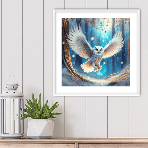 Snow Owl in Flight - Art Print - Metal Poster - Canvas Wrap - Premium Framed Art Print