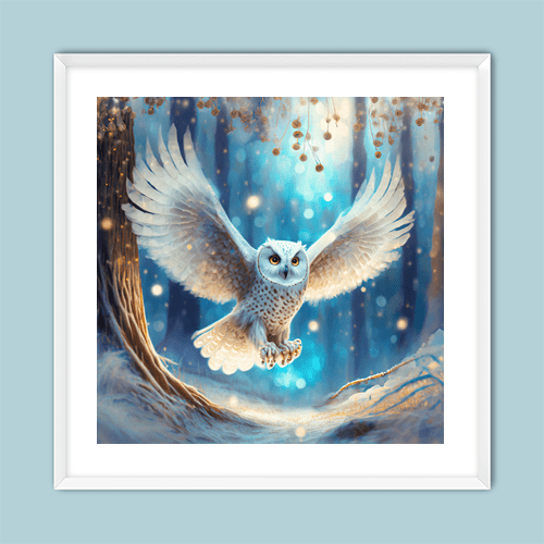 Snow Owl in Flight - Art Print - Metal Poster - Canvas Wrap - Premium Framed Art Print