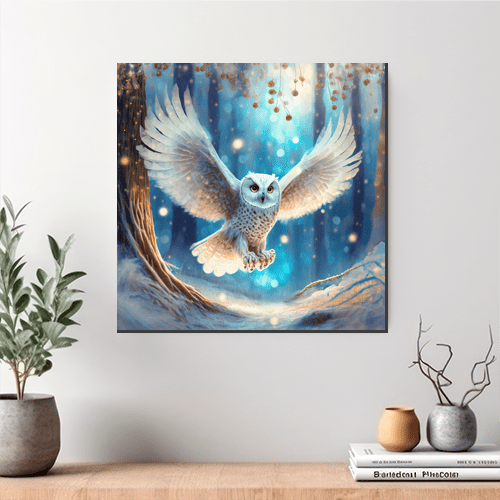 Snow Owl in Flight - Art Print - Metal Poster - Canvas Wrap - Premium Framed Art Print