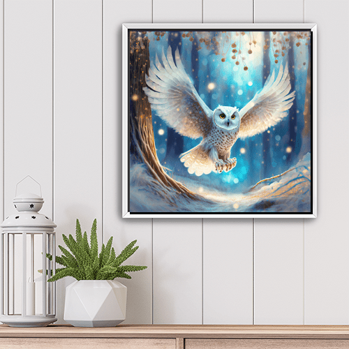 Snow Owl in Flight - Art Print - Metal Poster - Canvas Wrap - Premium Framed Art Print