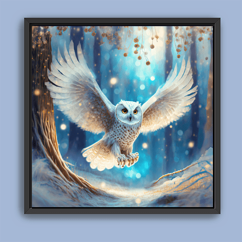 Snow Owl in Flight - Art Print - Metal Poster - Canvas Wrap - Premium Framed Art Print