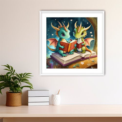 Storytime with Baby Dragons - Art Print - Metal Poster - Canvas Wrap - Premium Framed Art Print