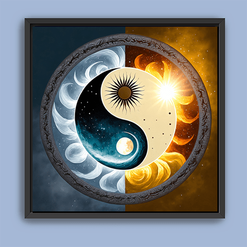 Sun and Moon Yin Yang - Art Print - Metal Poster - Canvas Wrap - Premium Framed Art Print