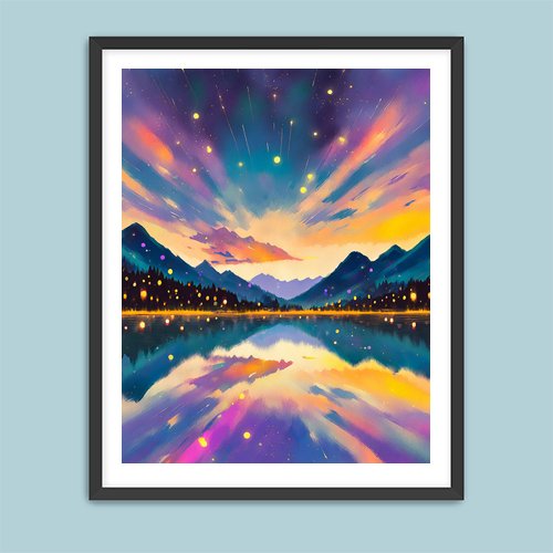 Sunset on the Lake - Art Print - Metal Poster - Canvas Wrap - Premium Framed Art Print