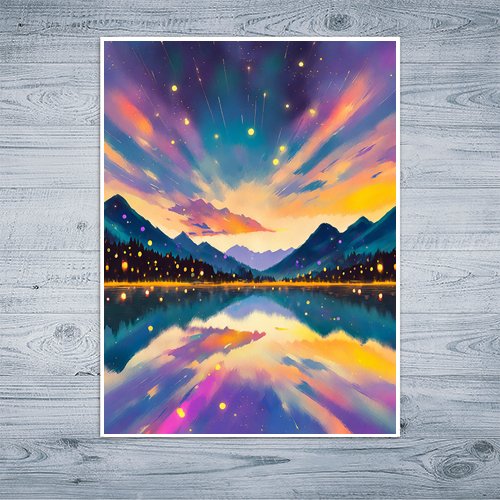 Sunset on the Lake - Art Print - Metal Poster - Canvas Wrap - Premium Framed Art Print