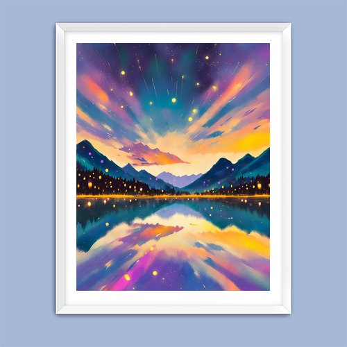 Sunset on the Lake - Art Print - Metal Poster - Canvas Wrap - Premium Framed Art Print