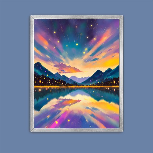 Sunset on the Lake - Art Print - Metal Poster - Canvas Wrap - Premium Framed Art Print