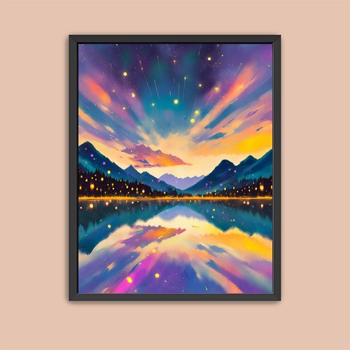 Sunset on the Lake - Art Print - Metal Poster - Canvas Wrap - Premium Framed Art Print