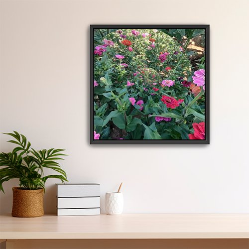 Whirl of the Zinnias - Art Print - Metal Poster - Canvas Wrap - Premium Framed Art Print