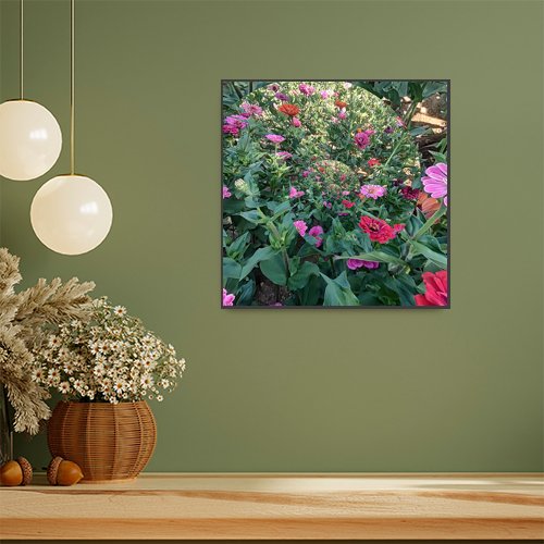 Whirl of the Zinnias - Art Print - Metal Poster - Canvas Wrap - Premium Framed Art Print