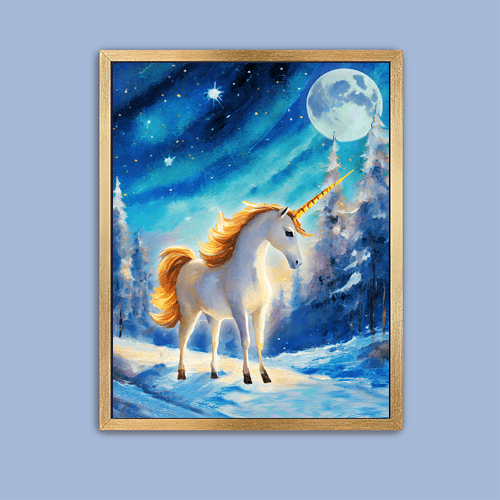 Winter Unicorn - Art Print - Metal Poster - Canvas Wrap - Premium Framed Art Print