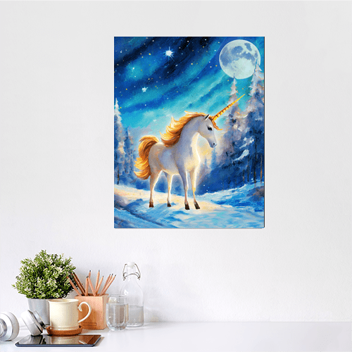 Winter Unicorn - Art Print - Metal Poster - Canvas Wrap - Premium Framed Art Print