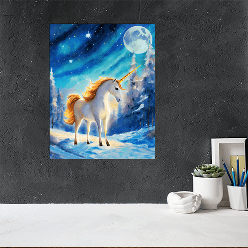 Winter Unicorn - Art Print - Metal Poster - Canvas Wrap - Premium Framed Art Print