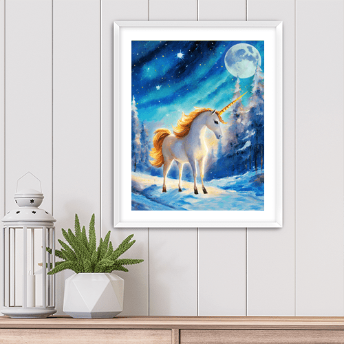 Winter Unicorn - Art Print - Metal Poster - Canvas Wrap - Premium Framed Art Print