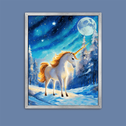 Winter Unicorn - Art Print - Metal Poster - Canvas Wrap - Premium Framed Art Print