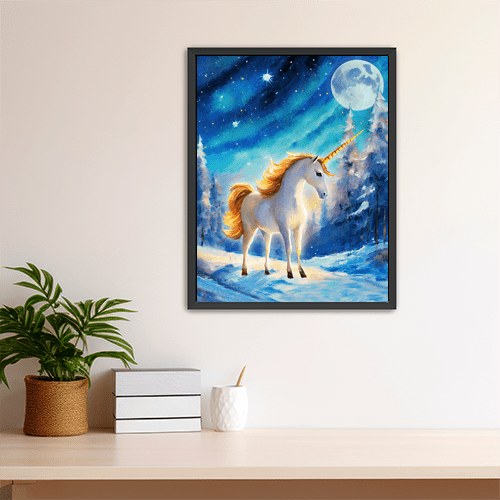 Winter Unicorn - Art Print - Metal Poster - Canvas Wrap - Premium Framed Art Print