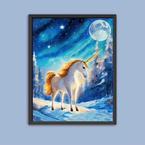 Winter Unicorn - Art Print - Metal Poster - Canvas Wrap - Premium Framed Art Print