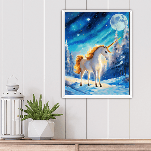 Winter Unicorn - Art Print - Metal Poster - Canvas Wrap - Premium Framed Art Print