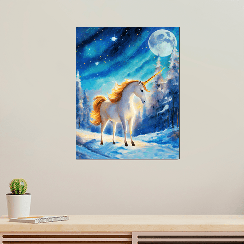 Winter Unicorn - Art Print - Metal Poster - Canvas Wrap - Premium Framed Art Print