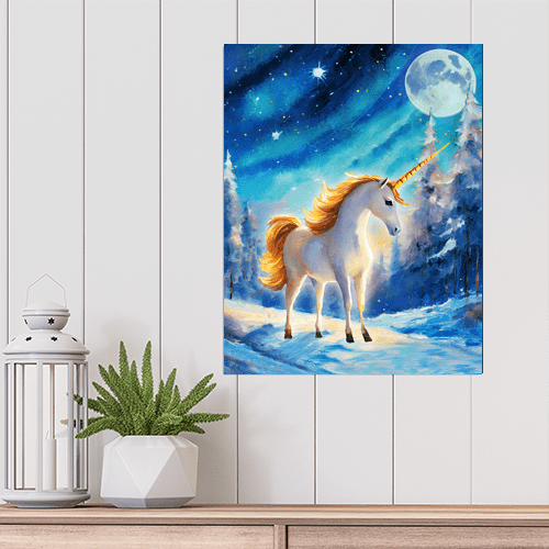 Winter Unicorn - Art Print - Metal Poster - Canvas Wrap - Premium Framed Art Print