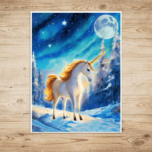 Winter Unicorn - Art Print - Metal Poster - Canvas Wrap - Premium Framed Art Print