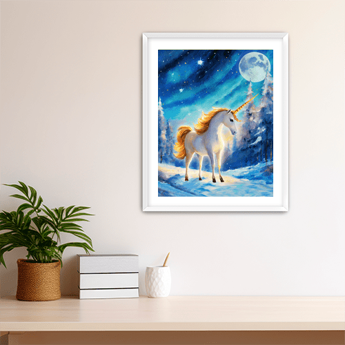 Winter Unicorn - Art Print - Metal Poster - Canvas Wrap - Premium Framed Art Print