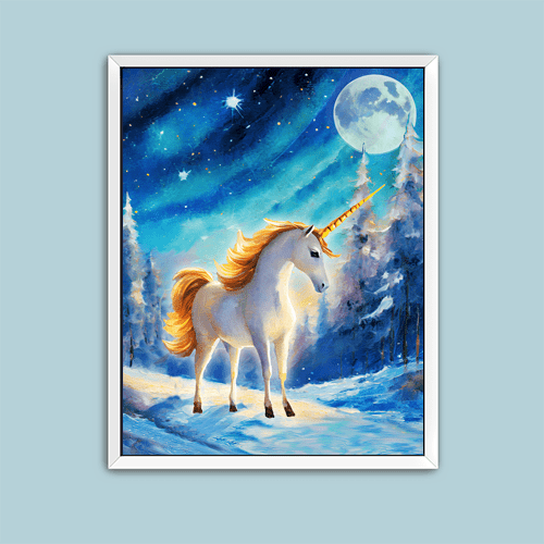 Winter Unicorn - Art Print - Metal Poster - Canvas Wrap - Premium Framed Art Print