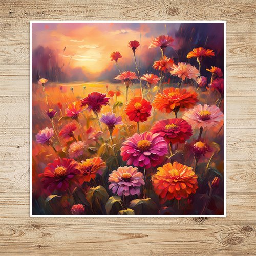 Zinnias in the Afternoon - Art Print - Metal Poster - Canvas Wrap - Premium Framed Art Print