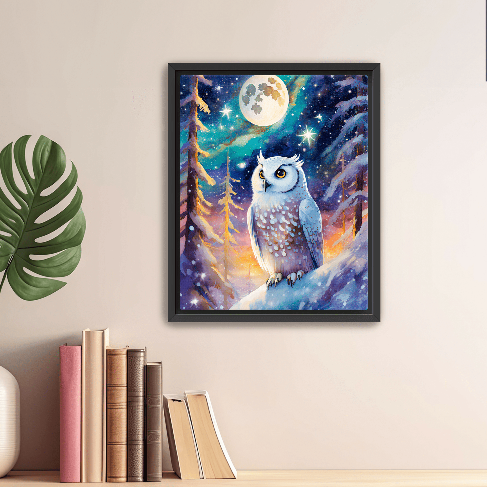 Cosmic Owl - Canvas Wrap - Premium Canvas Print