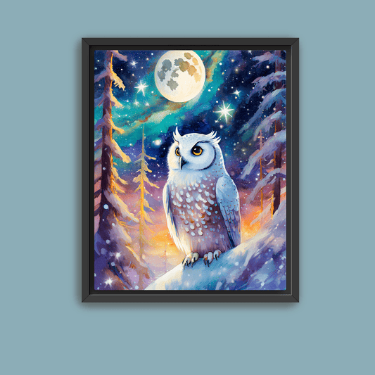 Cosmic Owl - Canvas Wrap - Premium Canvas Wrap