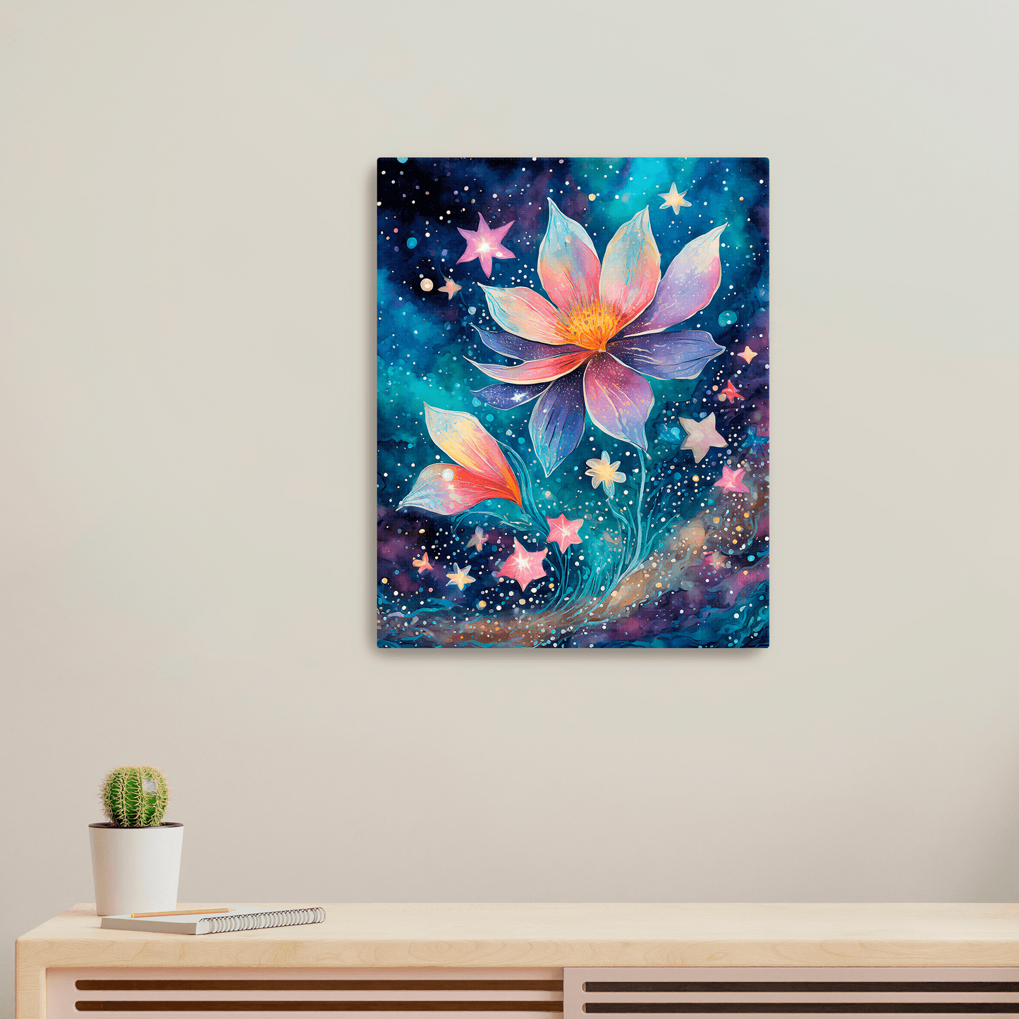 Cosmic Star Flower - Canvas Wrap - Premium Canvas Wrap