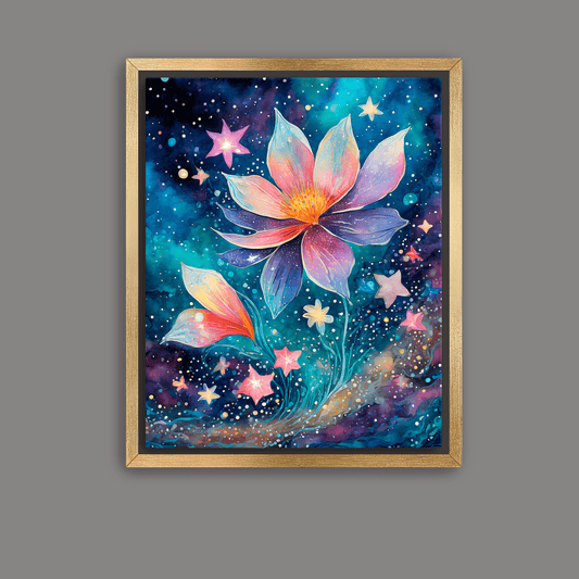 Cosmic Star Flower - Canvas Wrap - Premium Canvas Print