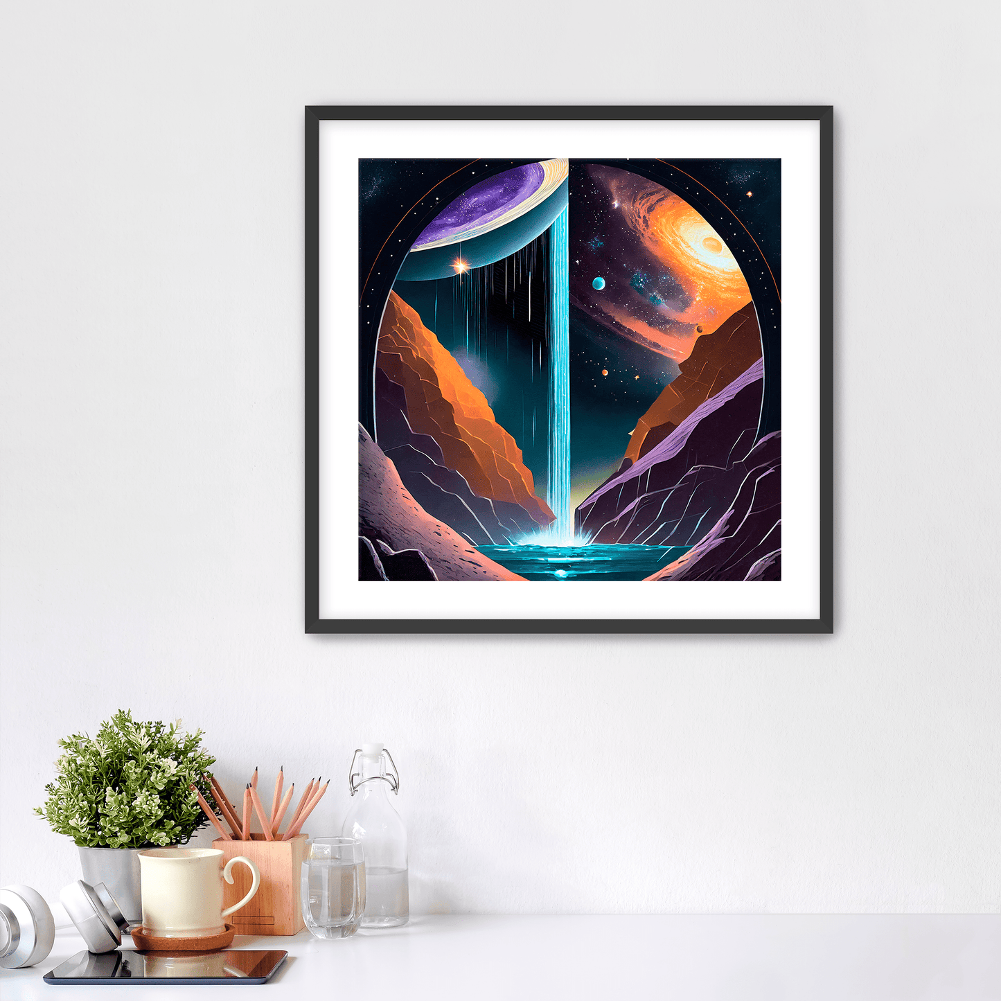 Cosmic Waterfall - Art Print - Framed - Premium Framed Art Print