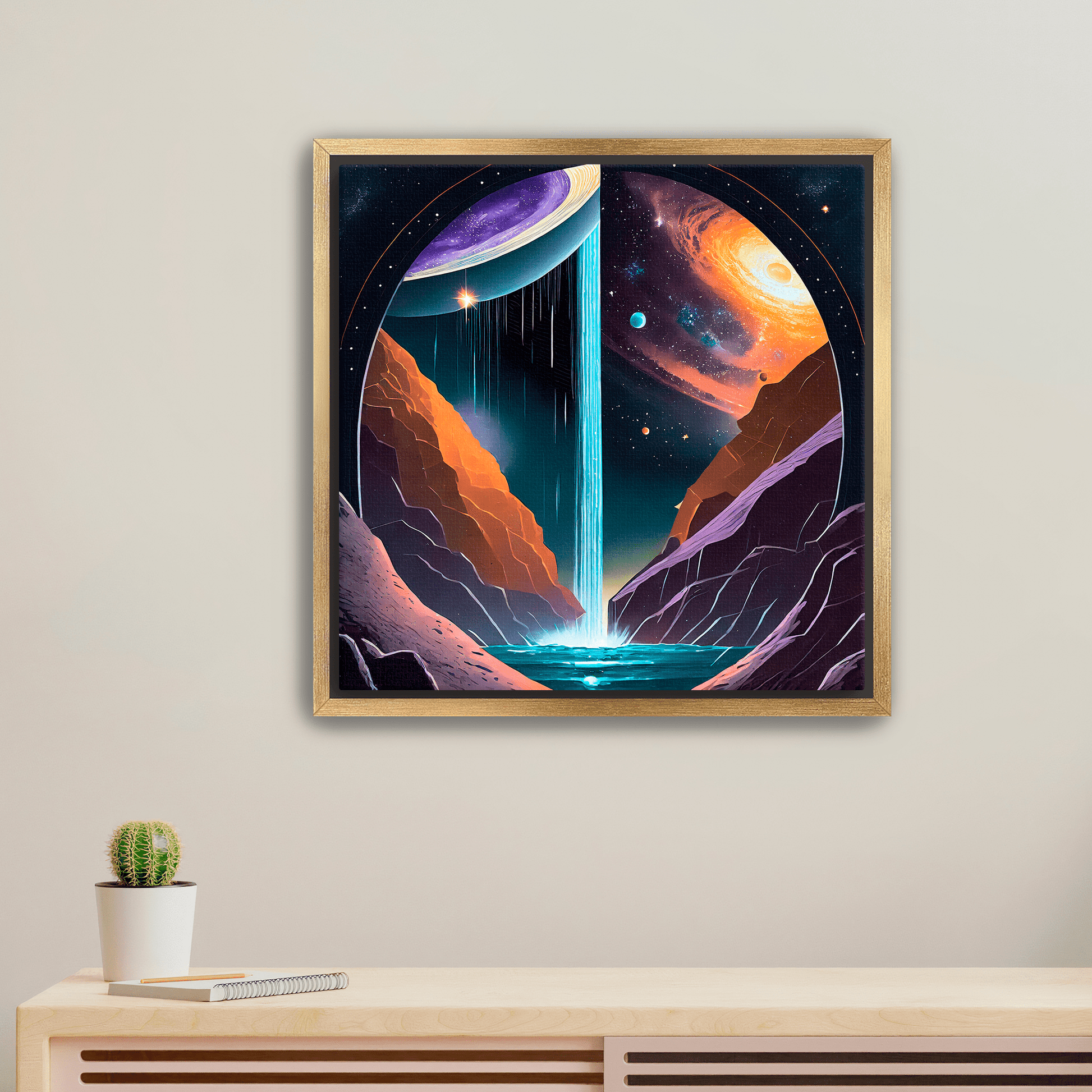 Cosmic Waterfall - Canvas Wrap - Premium Canvas Wrap