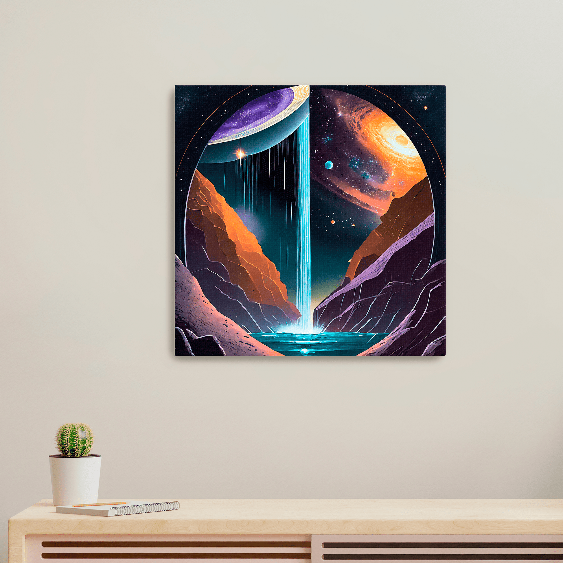 Cosmic Waterfall - Canvas Wrap - Premium Canvas Wrap