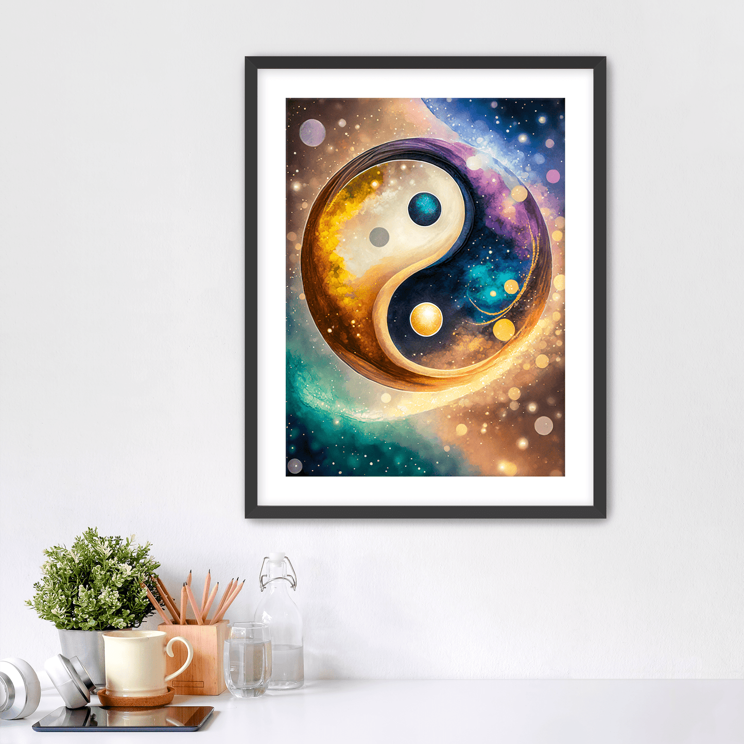Cosmic Yin Yang - Art Print - Framed - Premium Framed Art Print