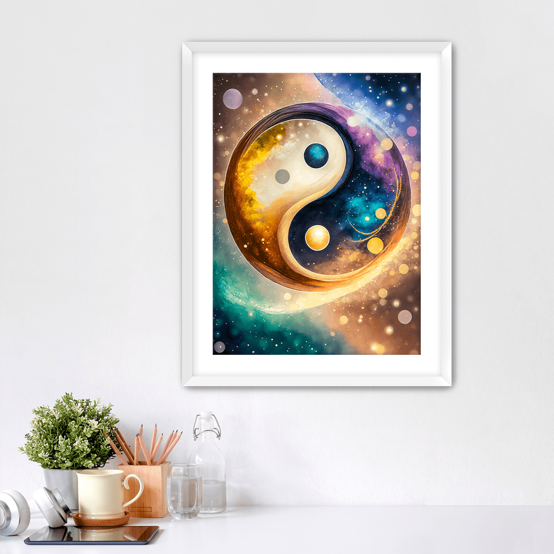 Cosmic Yin Yang - Art Print - Framed - Premium Framed Art Print