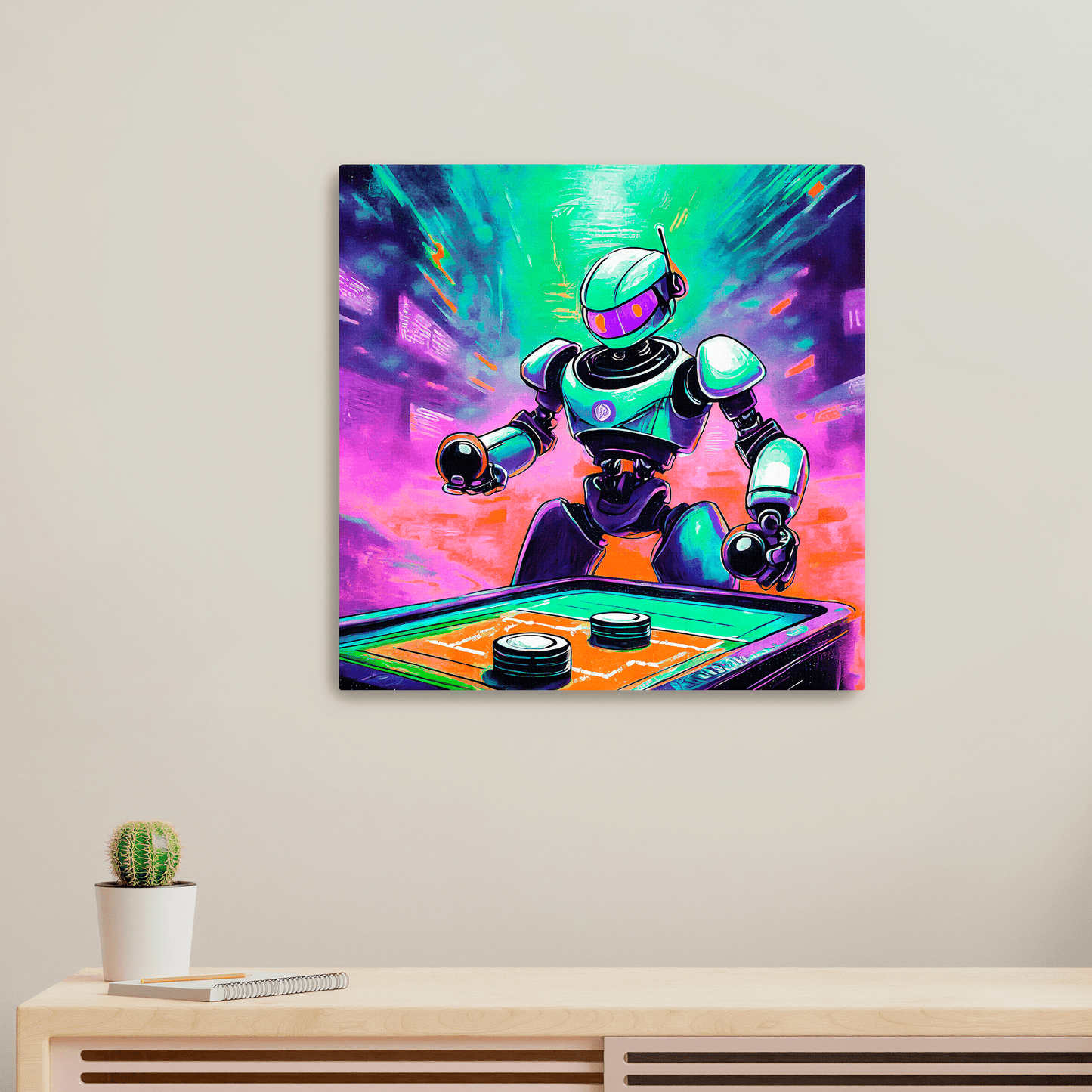 Cyberbot Air Hockey Champ - Canvas Wrap - Premium Canvas Print