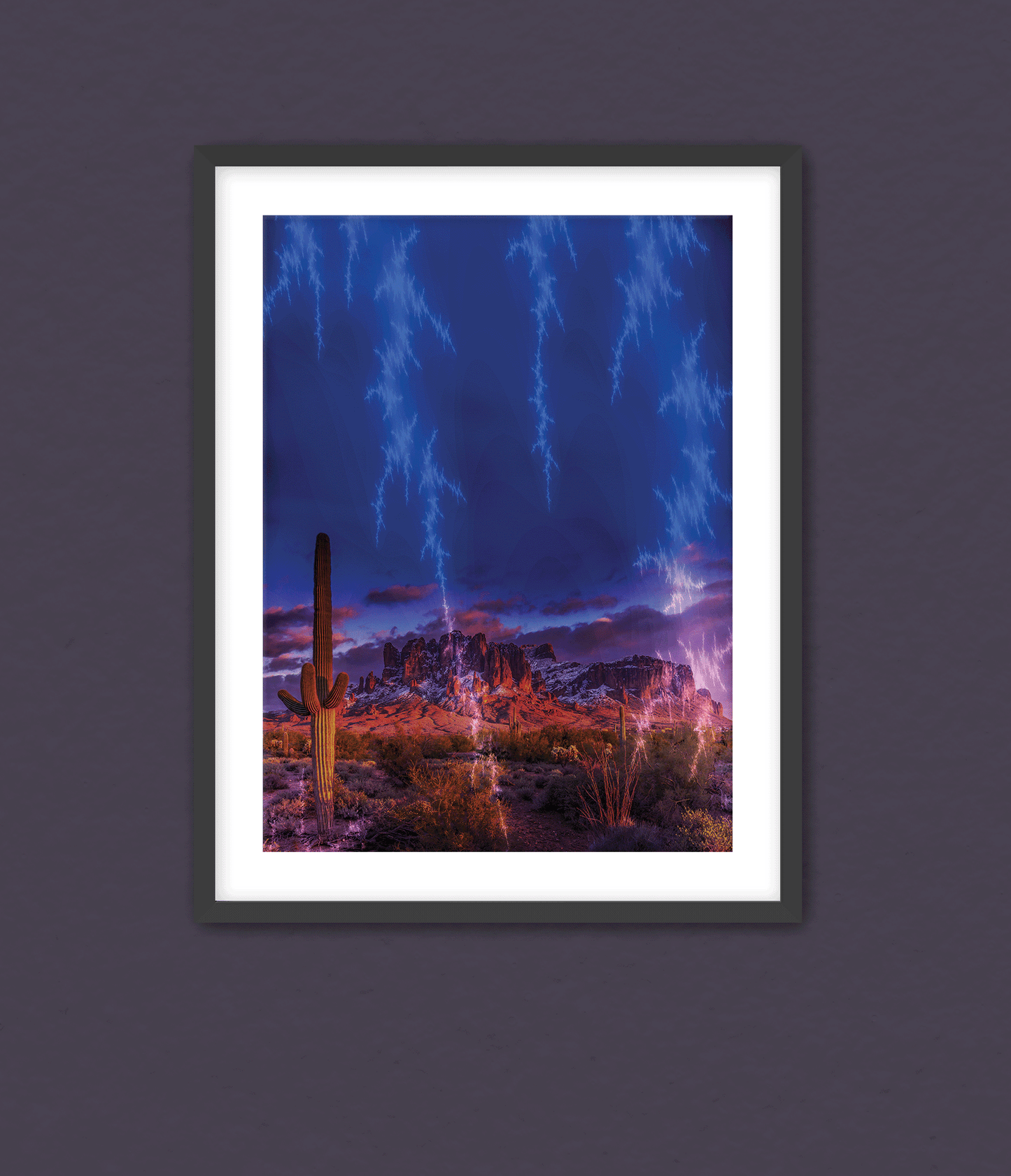 Desert Lightning - Art Print - Framed - Premium Art Print