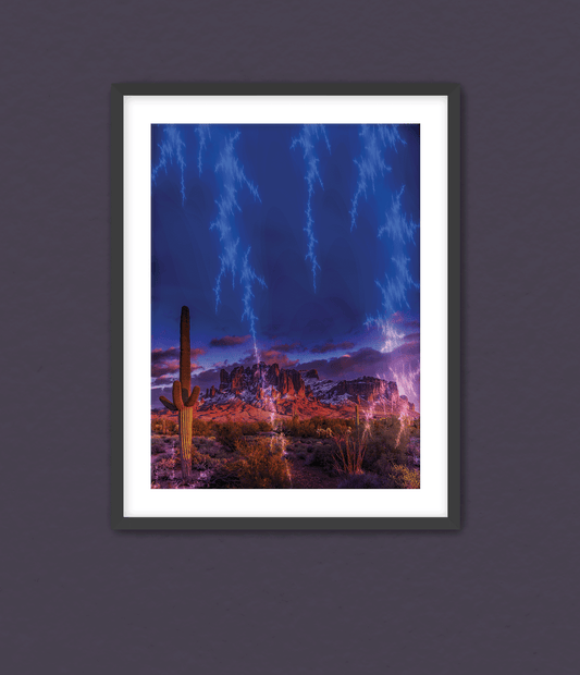 Desert Lightning - Art Print Framed - Premium Framed Art Print