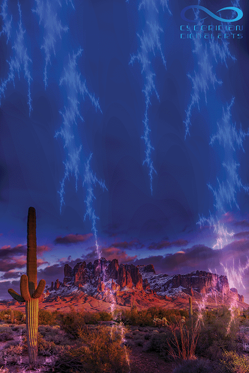 Desert Lightning - Canvas Print - Premium Art Print